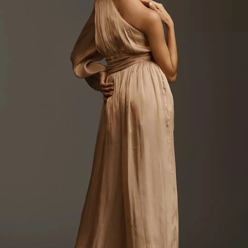 Anthropologie One-Shoulder Metallic Jumpsuit - Picture 5 of 6